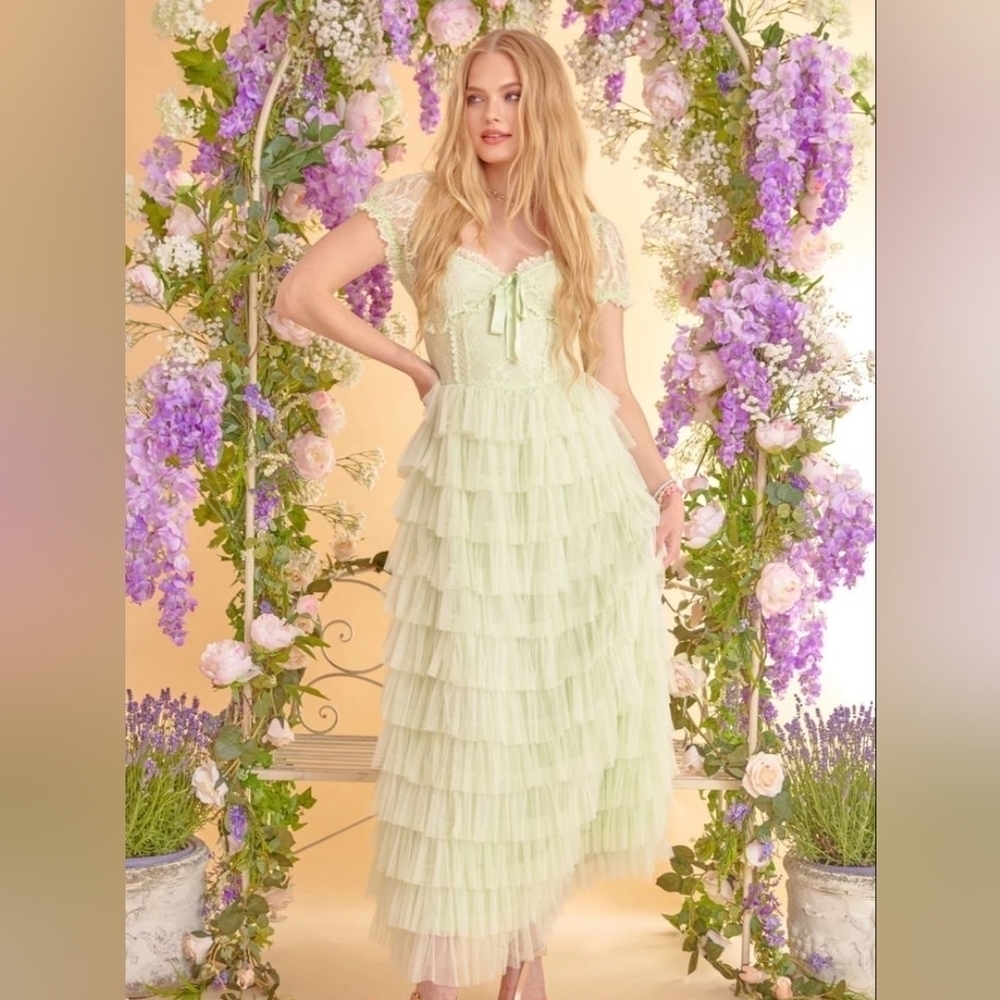 Amy Jane London Chinoise Green Sofia Maxi Dress NWT Fairycore Bridgerton Whimsy